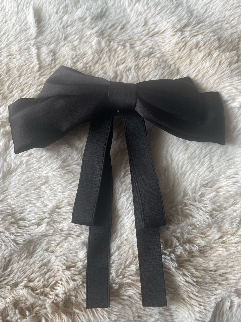 Black Satin Bow Hair Accessory